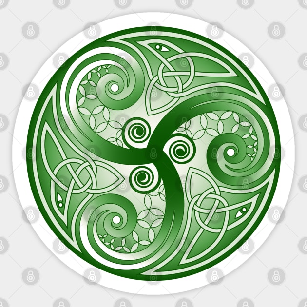 April Triskelion Green Sticker by The Knotty Works